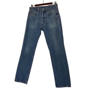 Levi's 501 Button Fly Jeans Women's W31 L30 Medium Wash Straight‎ Leg Denim